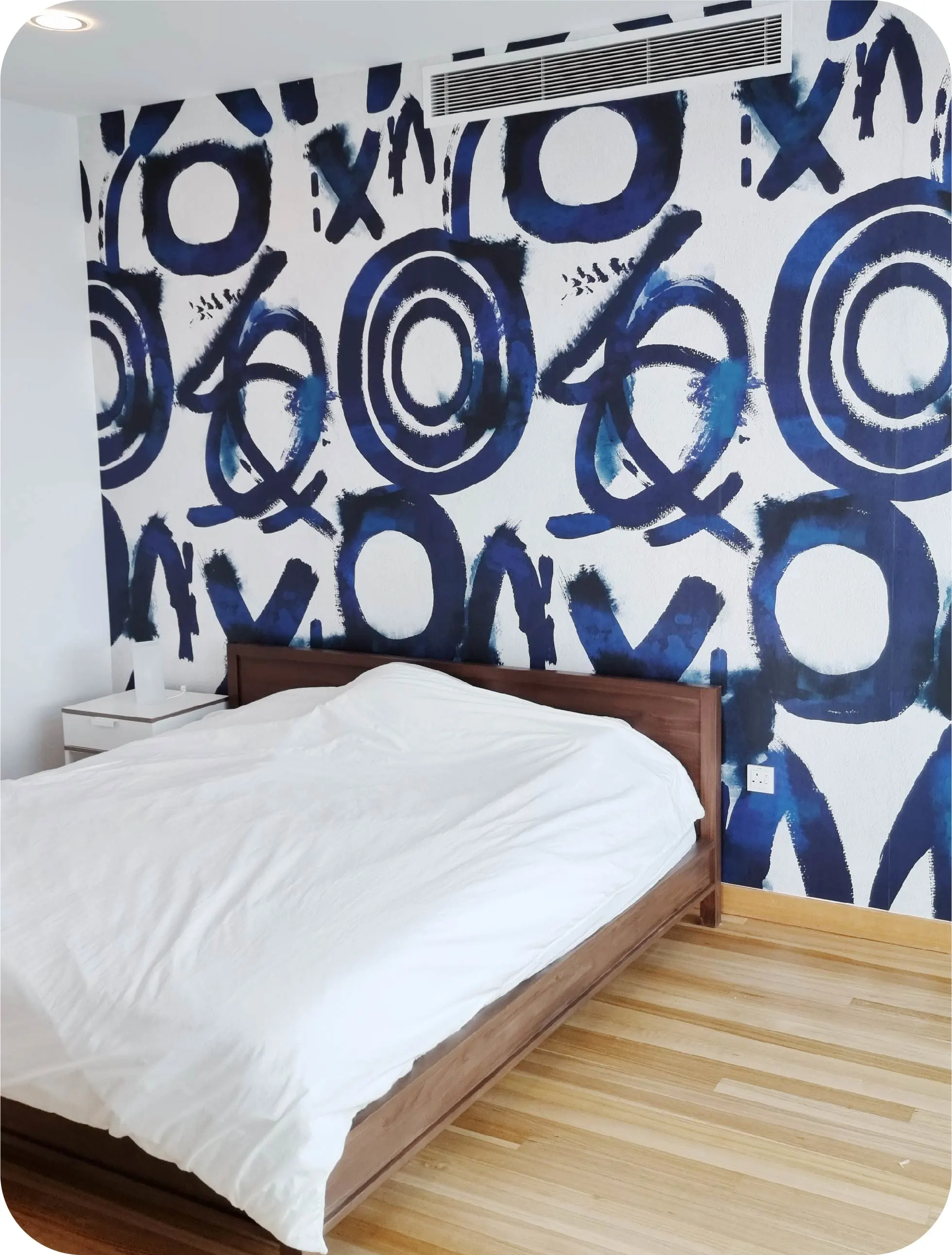 Elevate Your Bedroom with Abstract Geometric Wallpaper